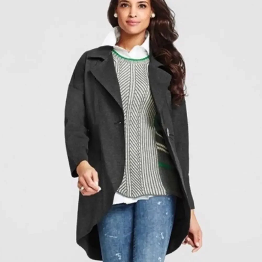 Cabi Coat Lisbon Topper Ponte Classic Neutral Minimalist Gray #994 Size XS
